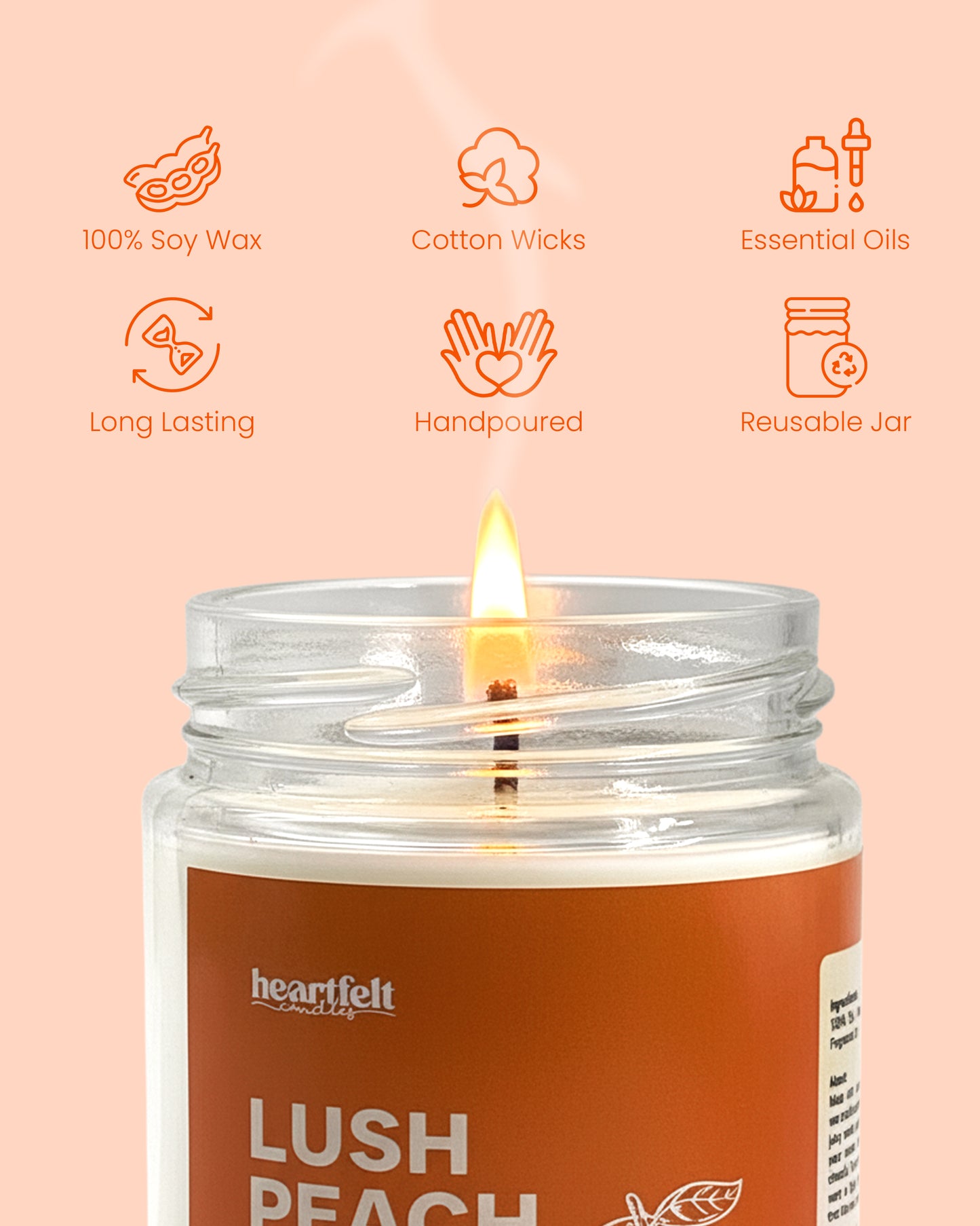 LUSH PEACH – Peach Soy Wax Candle