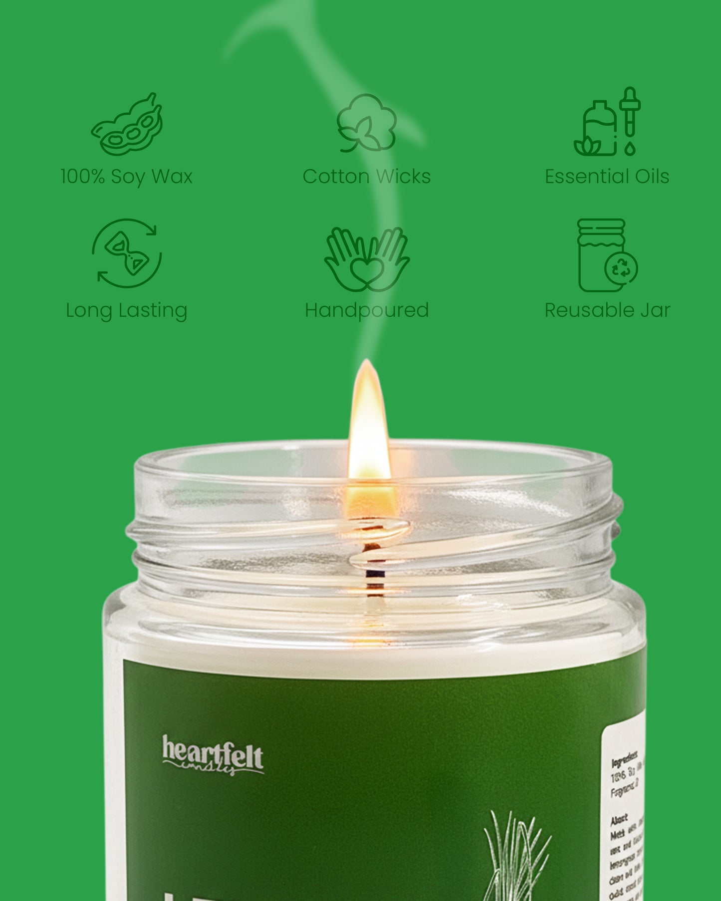 LEMORA – Lemongrass Soy Wax Candle