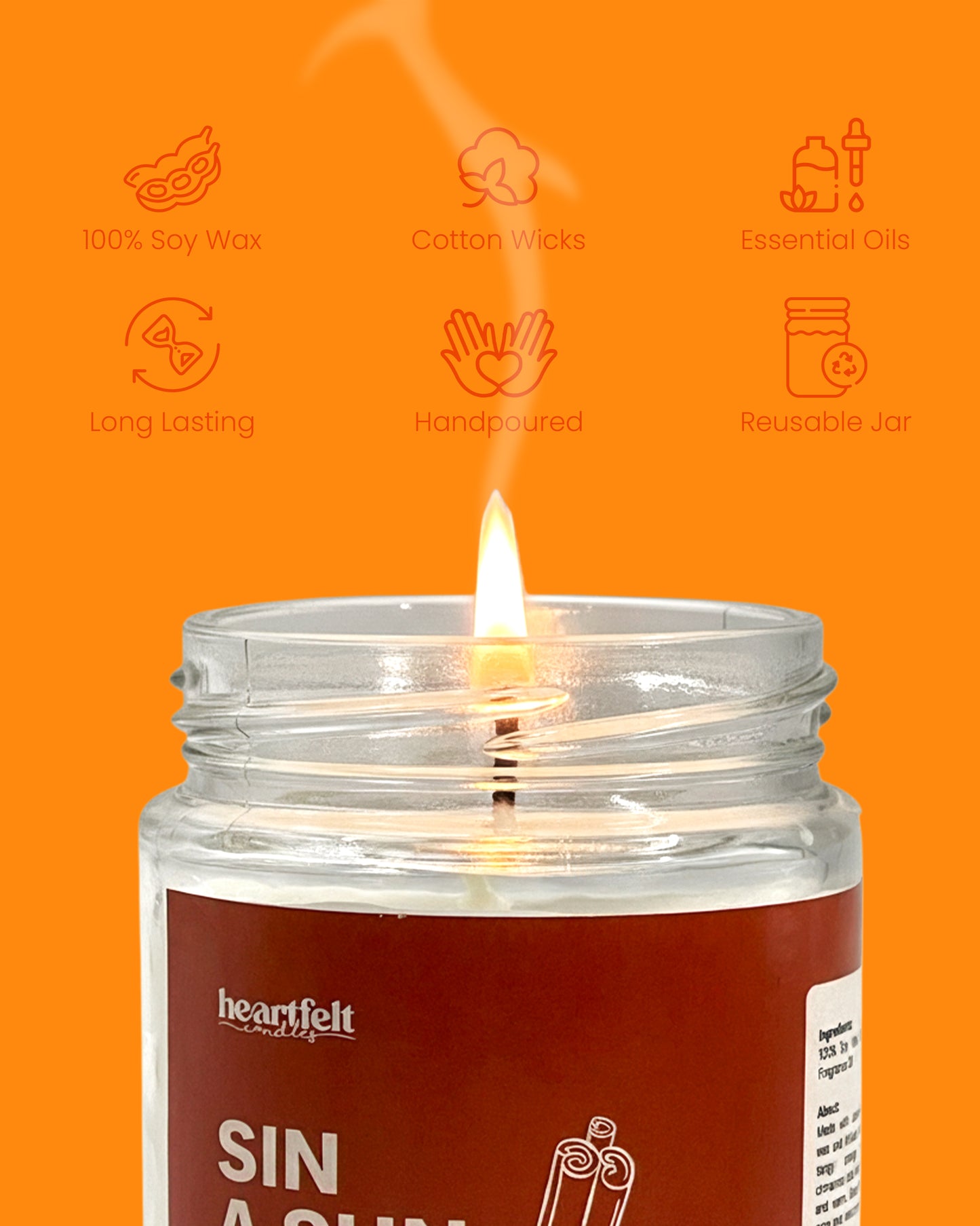 SIN A SUN – Cinnamon Orange Soy Wax Candle