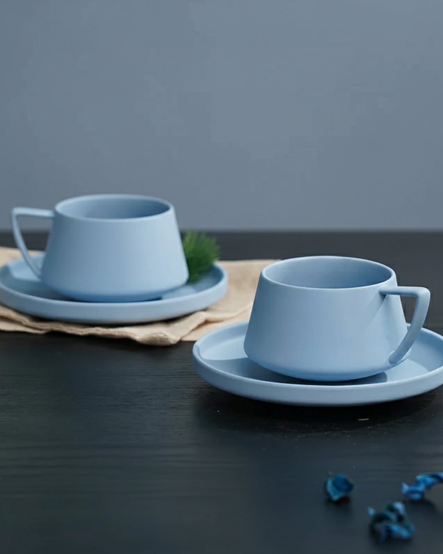 Elevated Porcelain Cup & Saucer Set SKY
