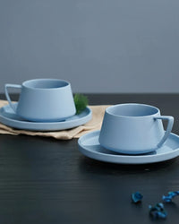 Elevated Porcelain Cup & Saucer Set SKY