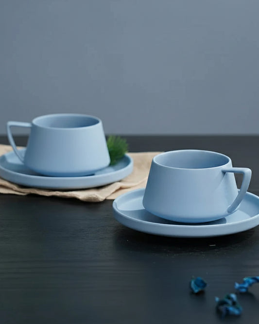 Elevated Porcelain Cup & Saucer Set SKY