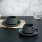 Vogue Elevated Fine Porcelain Cup & Saucer Set of 4 – Elevated Base Design for Tea & Coffee