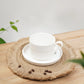 Vogue Stroke Fine Porcelain Cup & Saucer Set of 4 – Artistic Brushstroke Design for Tea & Coffee