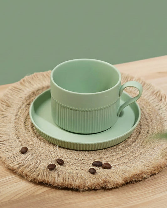 Stroke Porcelain Cup & Saucer Set MOSS