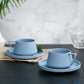 Vogue Elevated Fine Porcelain Cup & Saucer Set of 4 – Elevated Base Design for Tea & Coffee
