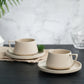 Vogue Elevated Fine Porcelain Cup & Saucer Set of 4 – Elevated Base Design for Tea & Coffee