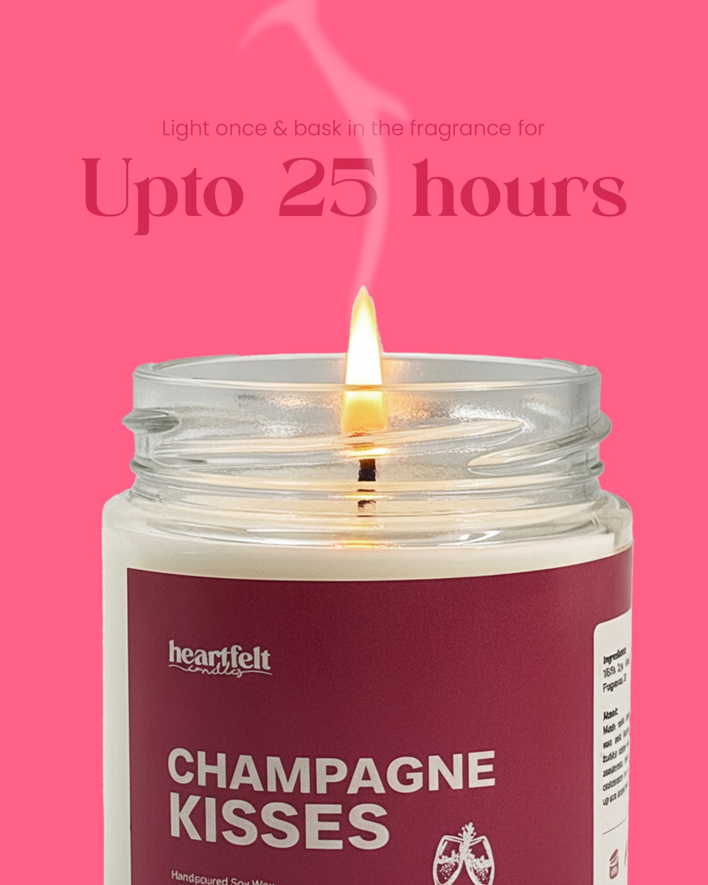 CHAMPAGNE KISSES – Pink Champagne Soy Wax Candle