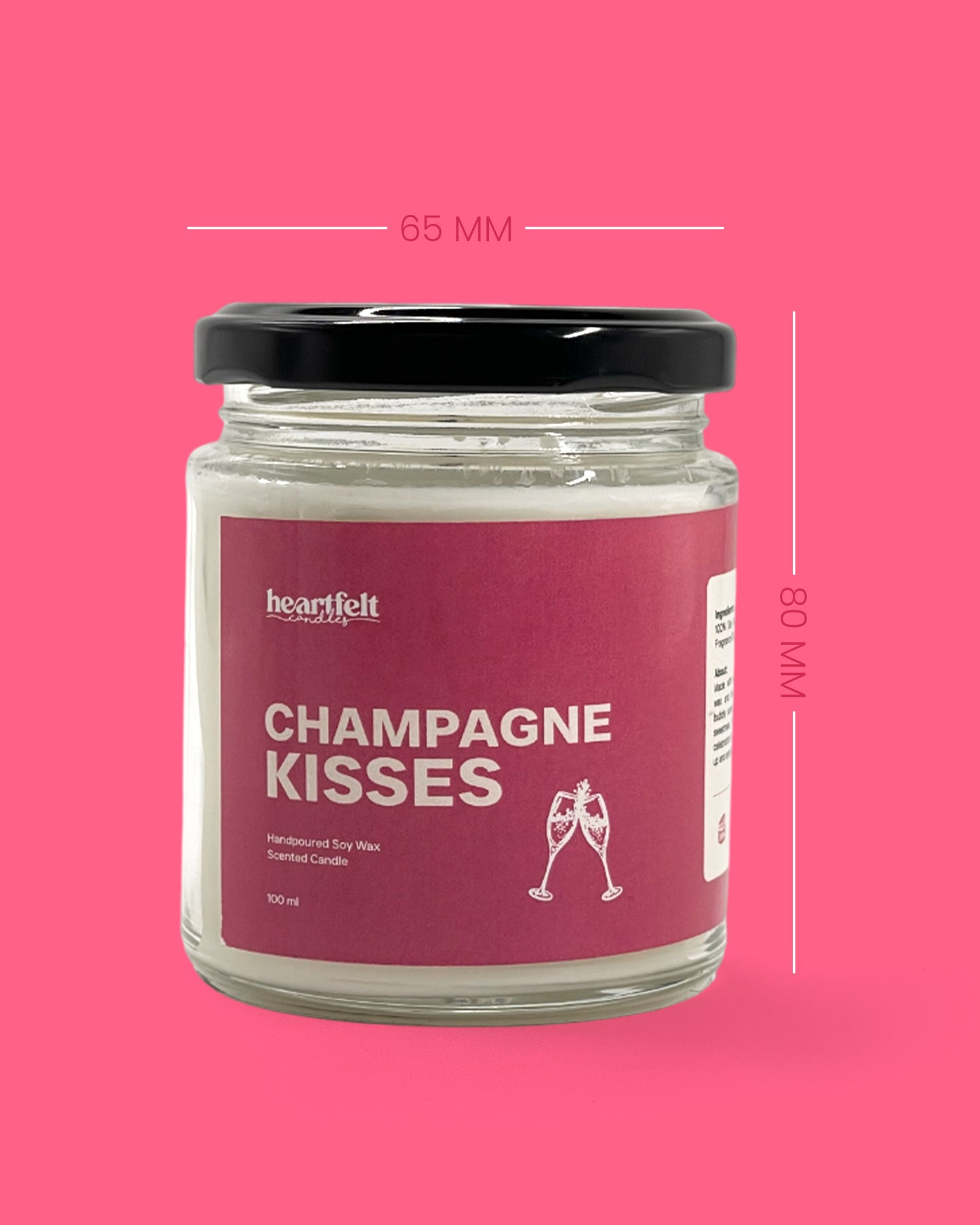 CHAMPAGNE KISSES – Pink Champagne Soy Wax Candle