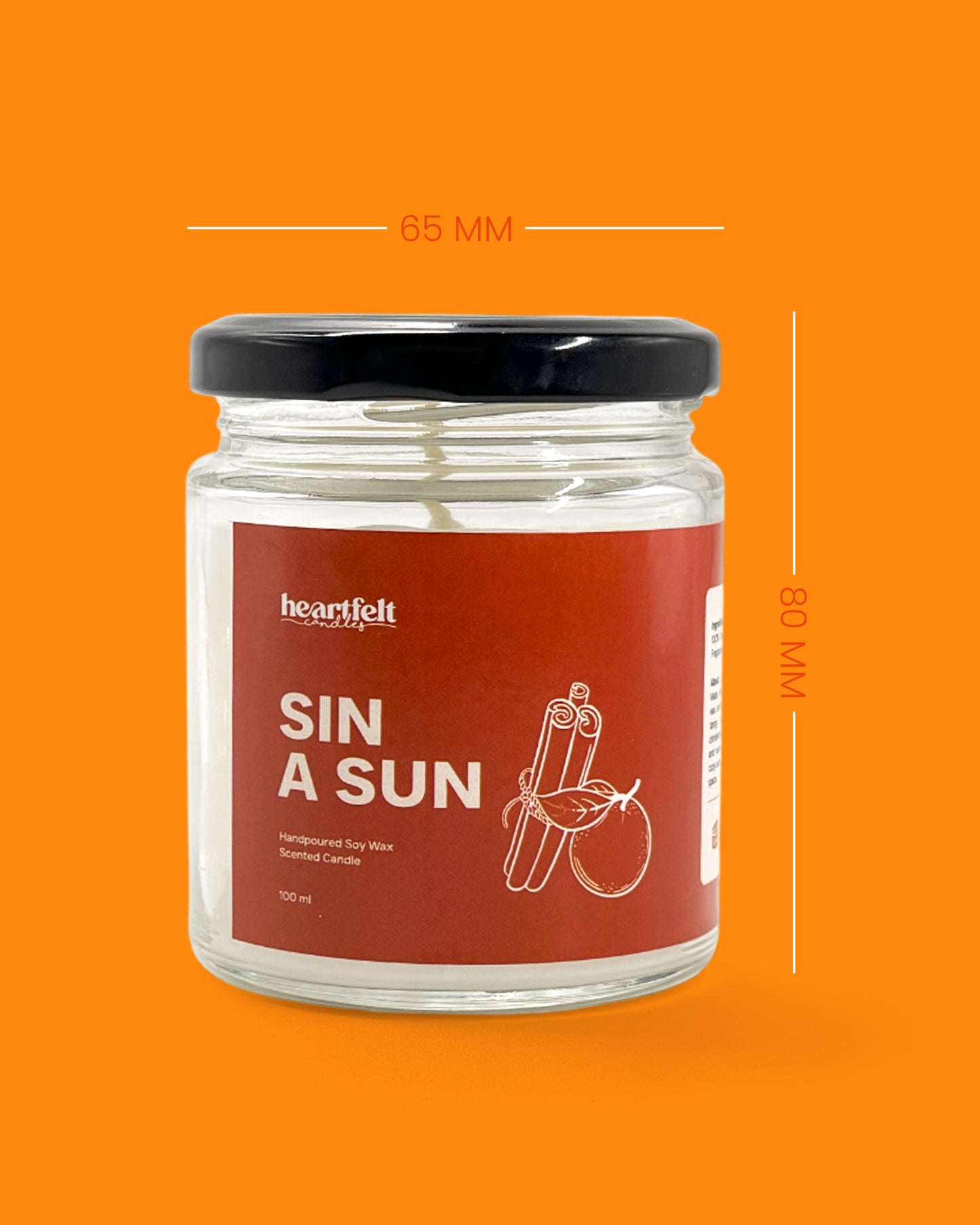 SIN A SUN – Cinnamon Orange Soy Wax Candle